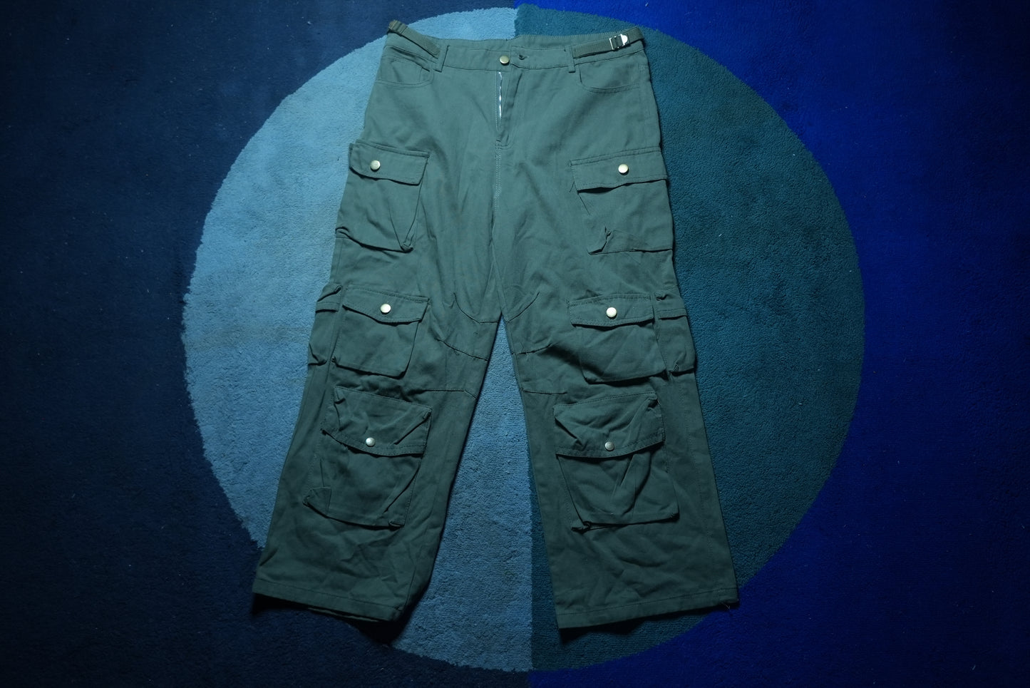 Olive Cargo Flare Pants