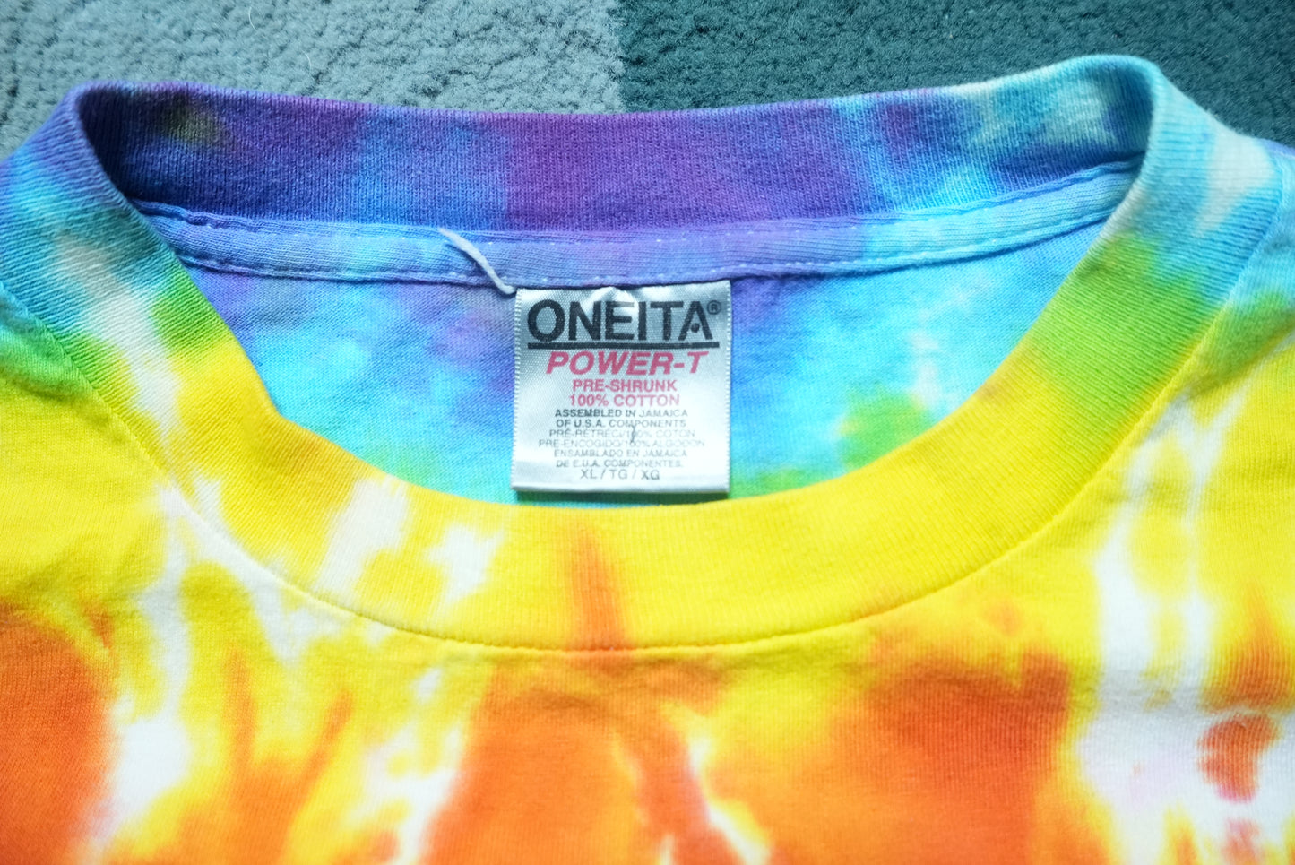 Multicolor red heart tie-dye shirt