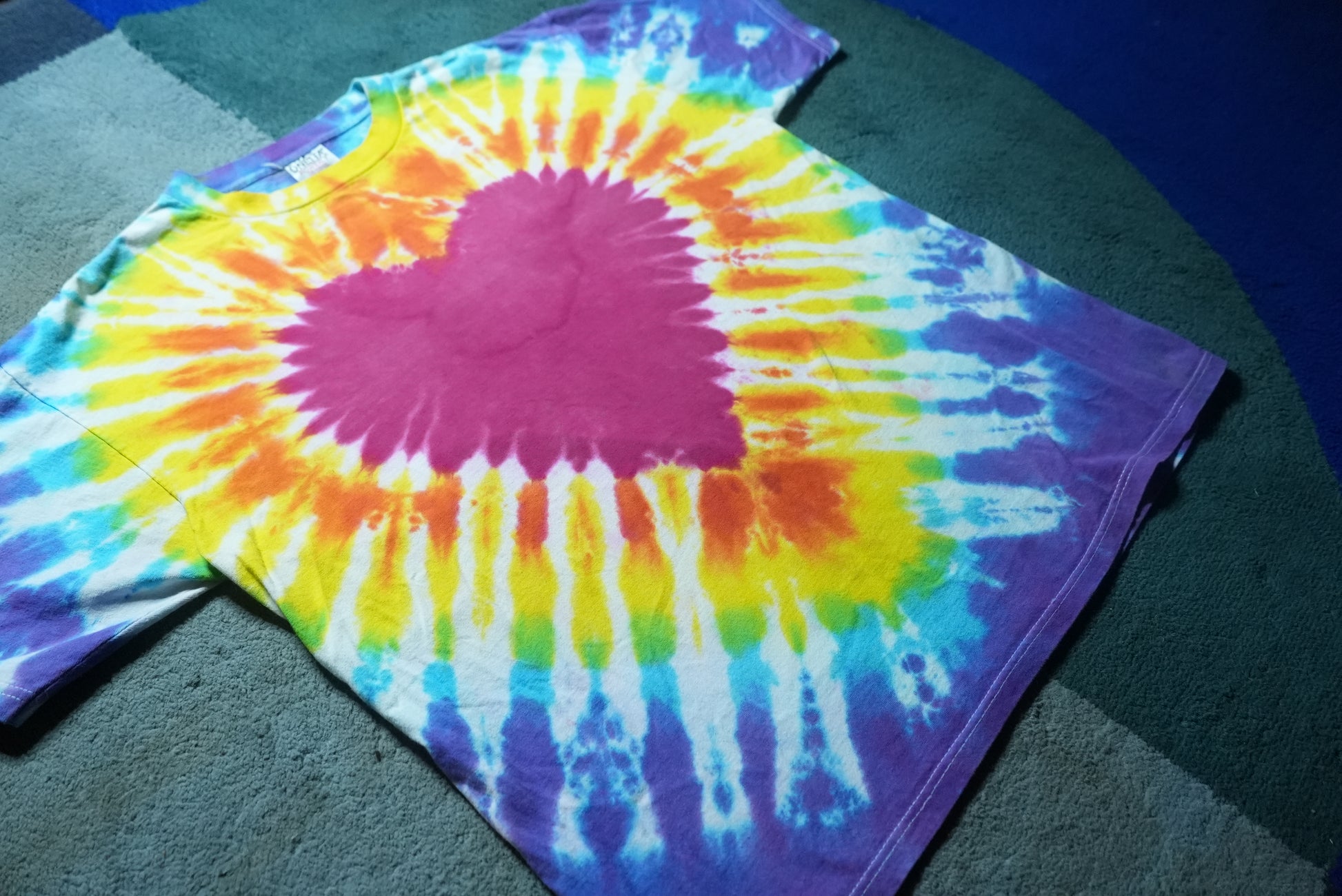 Multicolor red heart tie-dye shirt