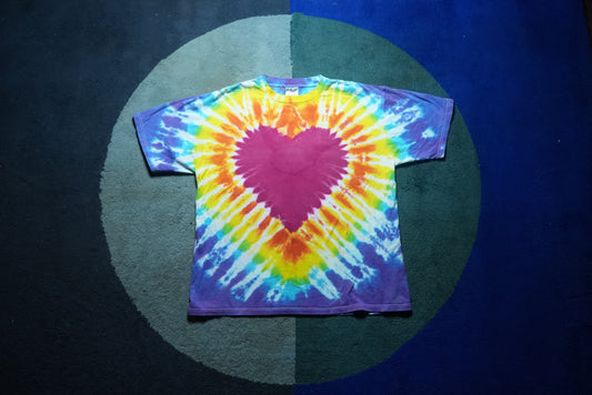 Red Heart Tie-dye shirt